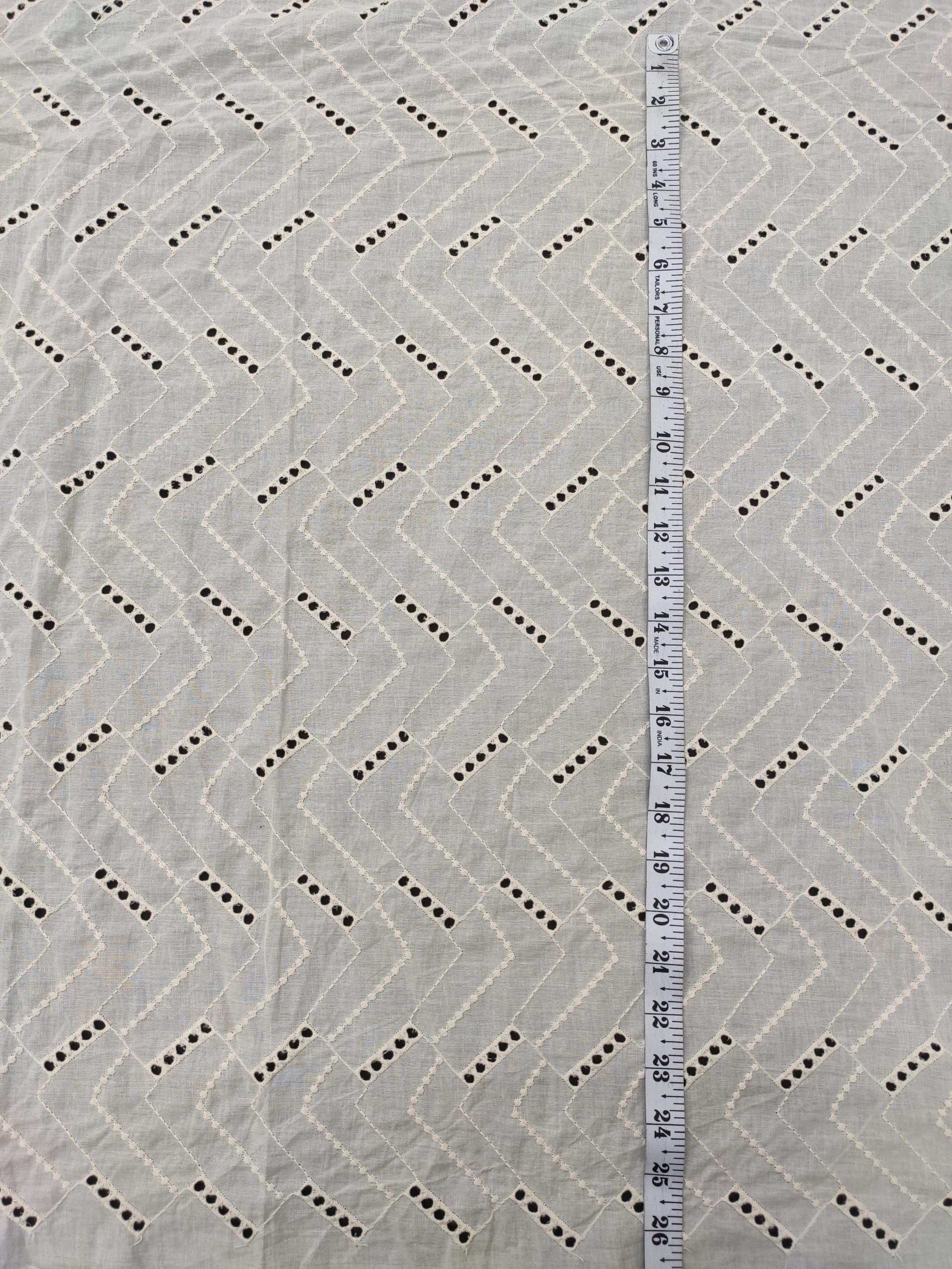 White Color Cotton Cambric RFD Hakoba Fabric for Women's Kurta - Image 3