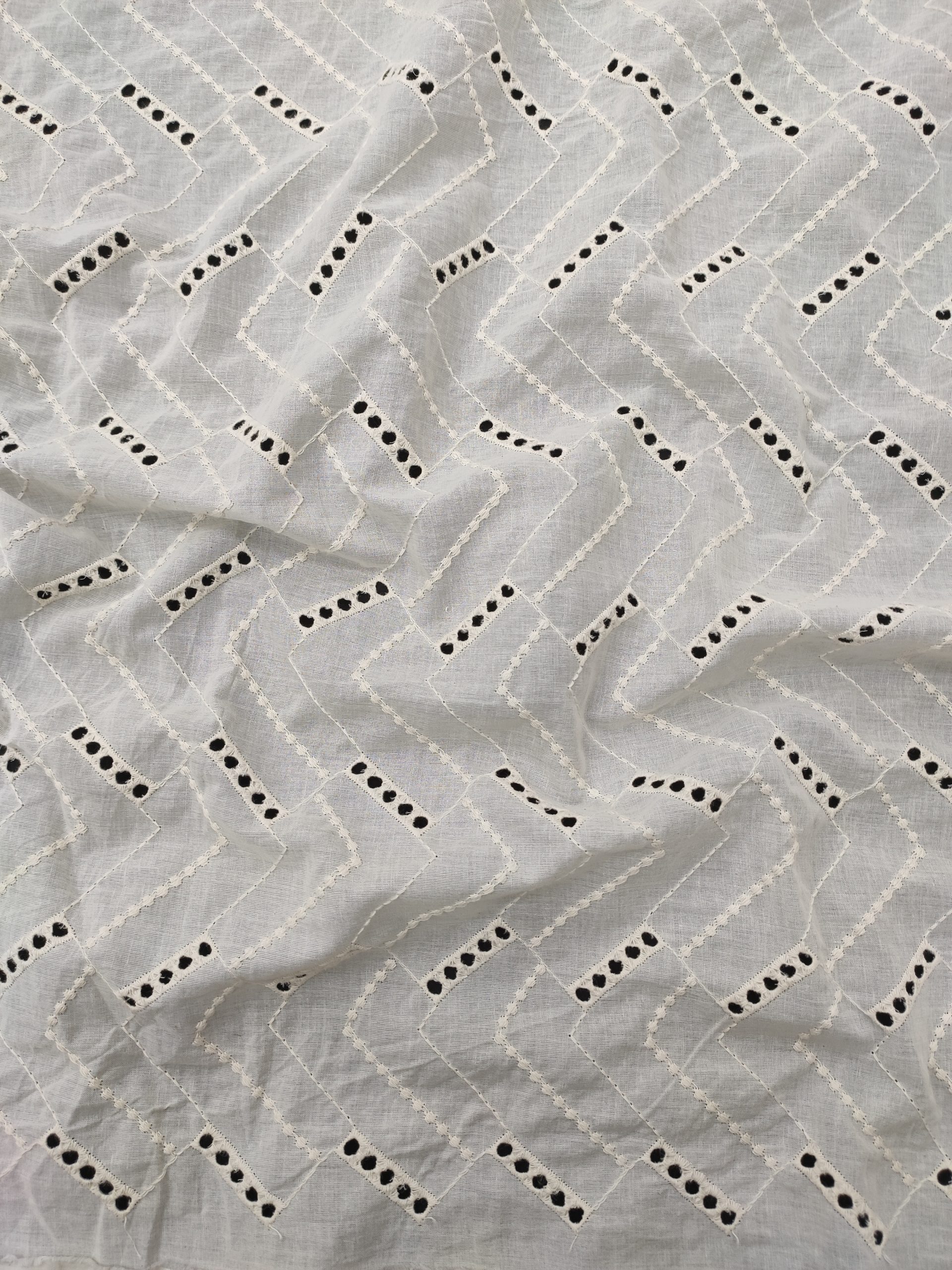 White Color Cotton Cambric RFD Hakoba Fabric for Women's Kurta - Image 4