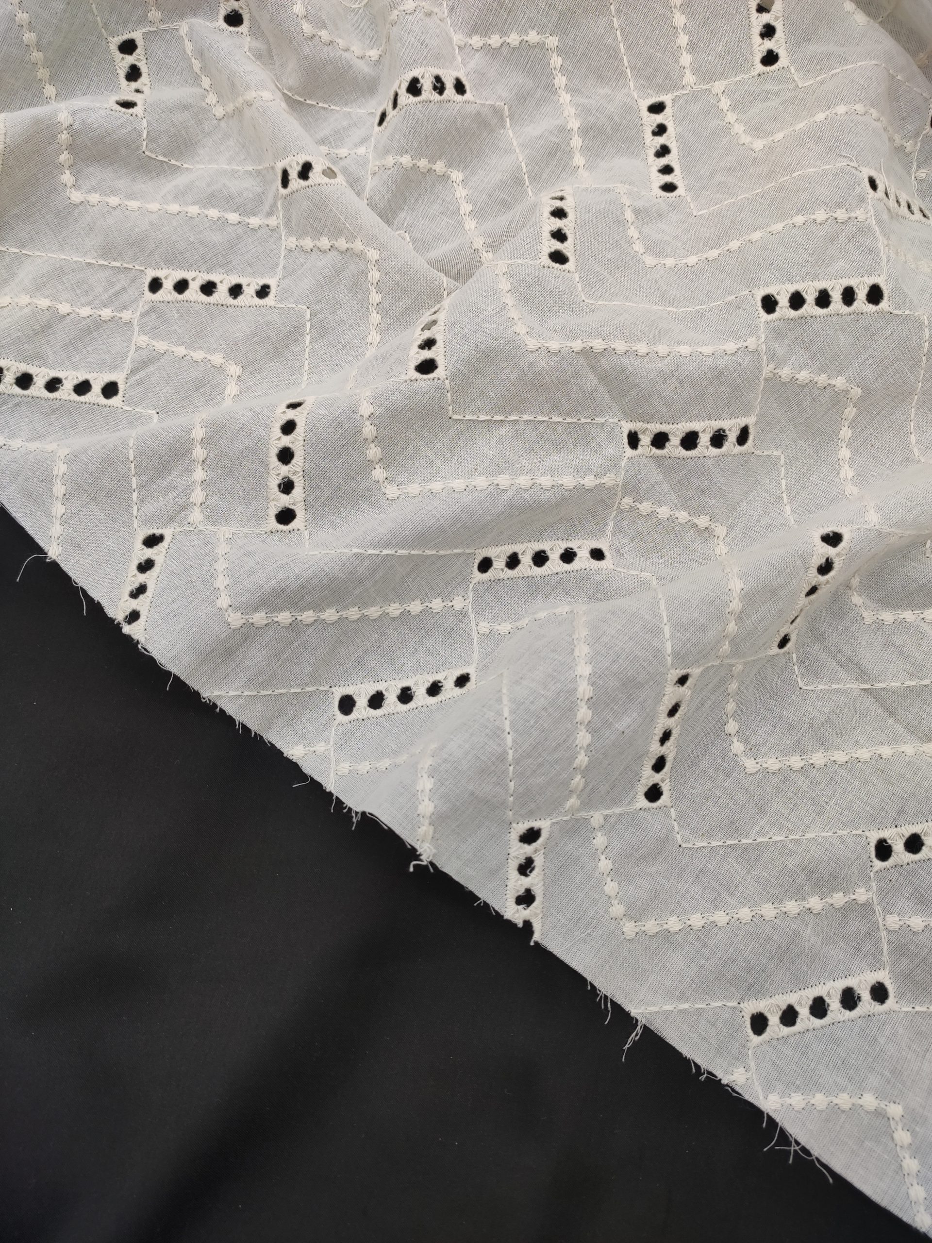 White Color Cotton Cambric RFD Hakoba Fabric for Women's Kurta - Image 2