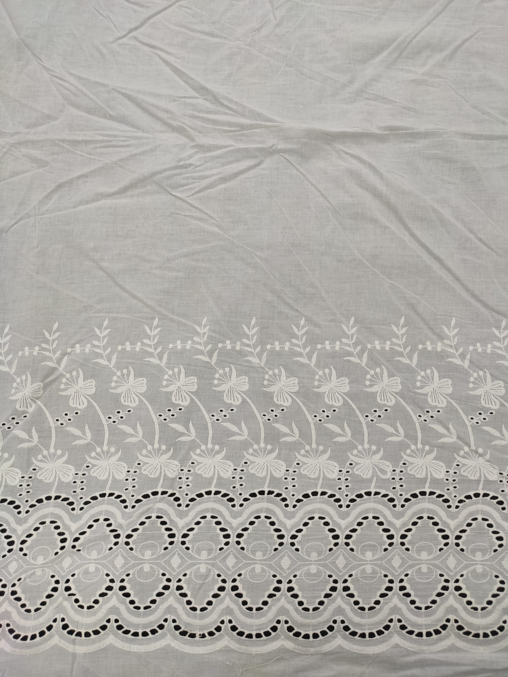 White Color RFD Cotton Hakoba Fabric For Women's Top - Image 4