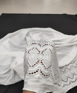 White Color RFD Cotton Hakoba Fabric For Women's Top