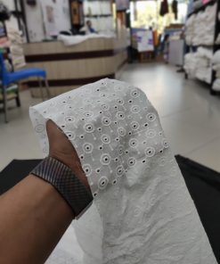 White color Rfd Cotton Hakoba Fabric for Women's Dress