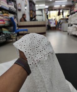 White color Rfd Cotton Hakoba Fabric for Men's Kurta