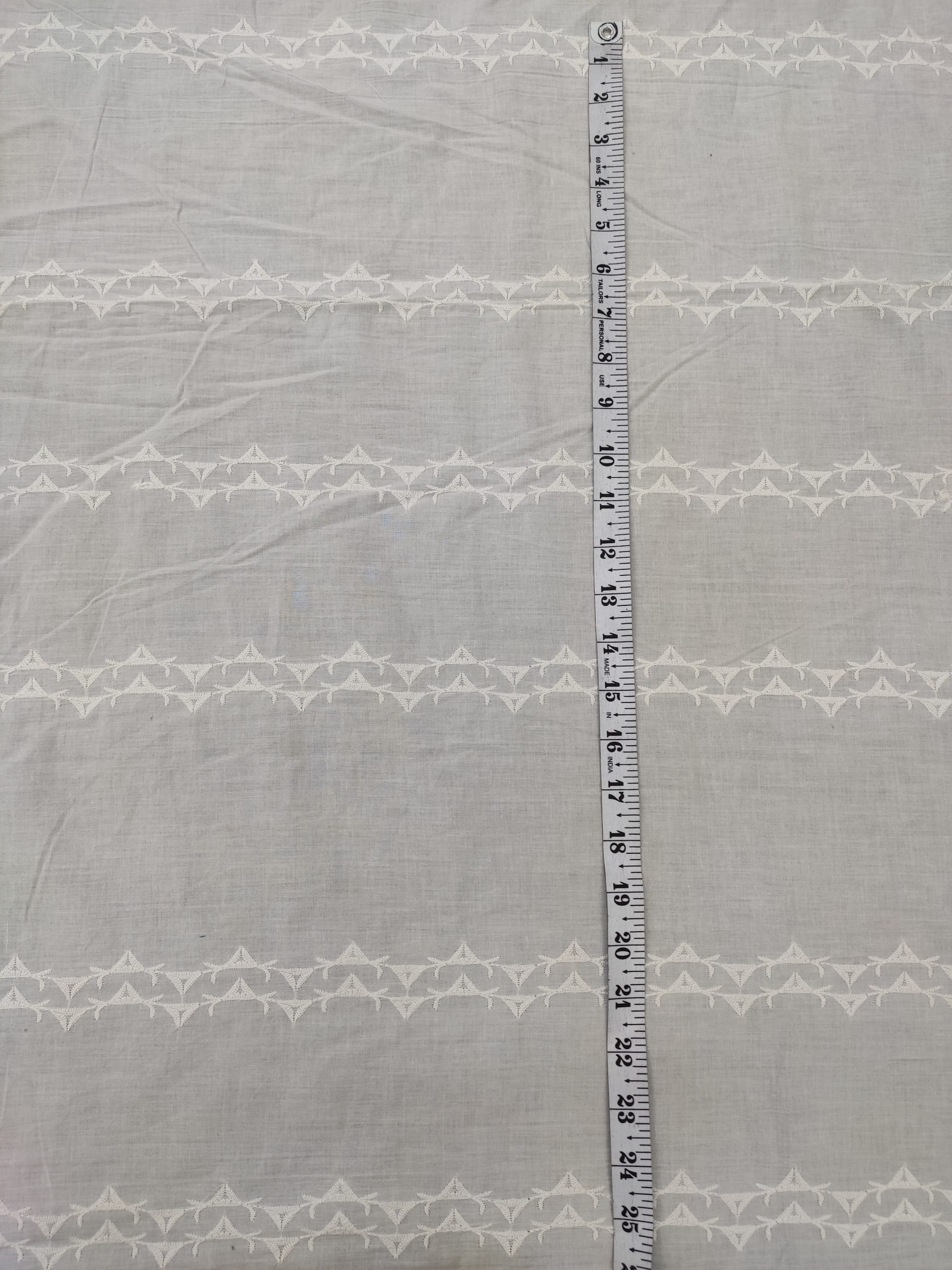 White color Cotton Cambric Embroidery Dyeable fabric for Women's Summer Wear Dress - Image 3