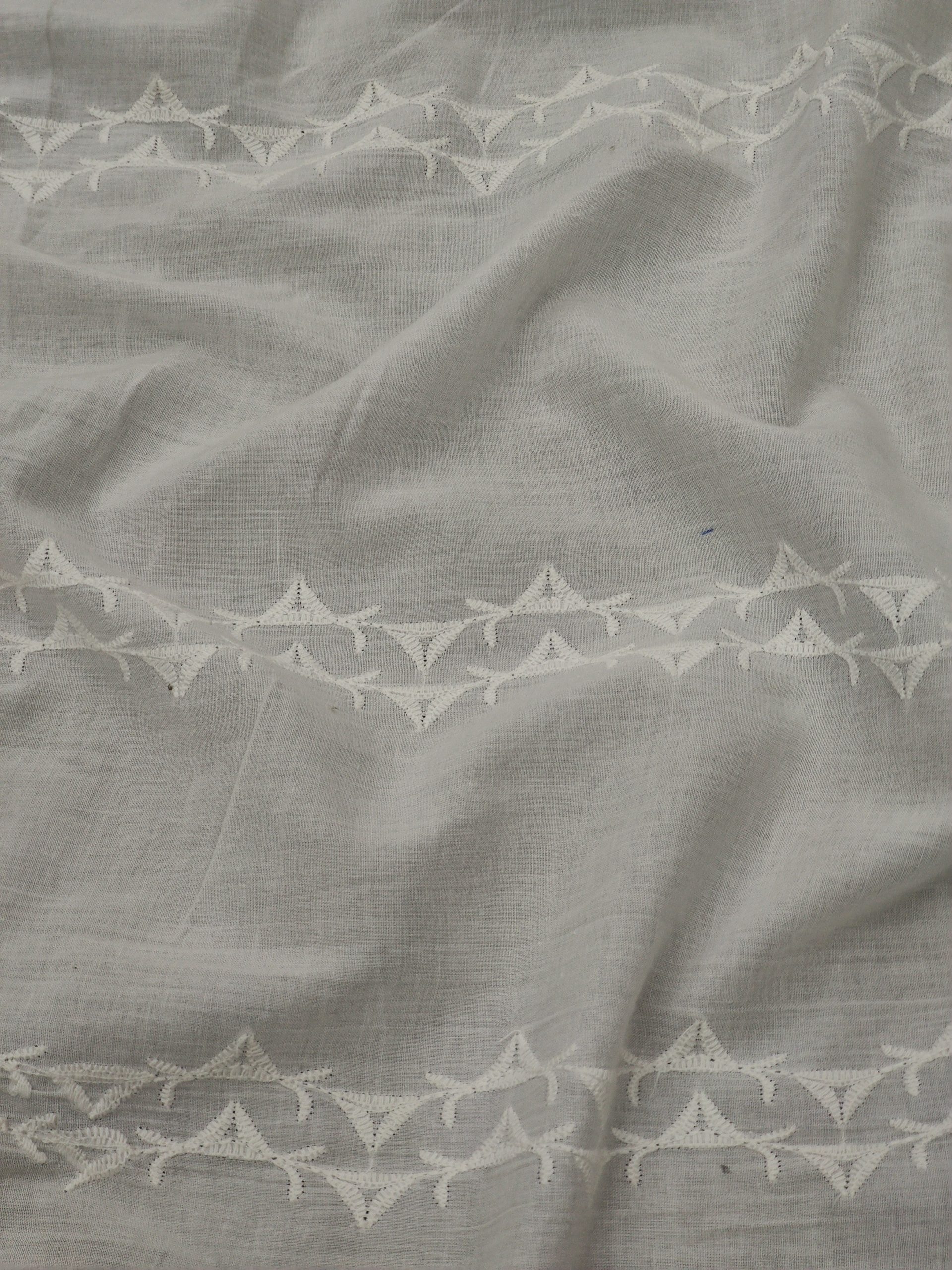 White color Cotton Cambric Embroidery Dyeable fabric for Women's Summer Wear Dress - Image 4