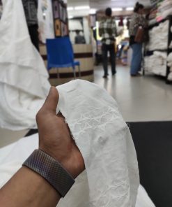 White color Cotton Cambric Embroidery Dyeable fabric for Women's Summer Wear Dress
