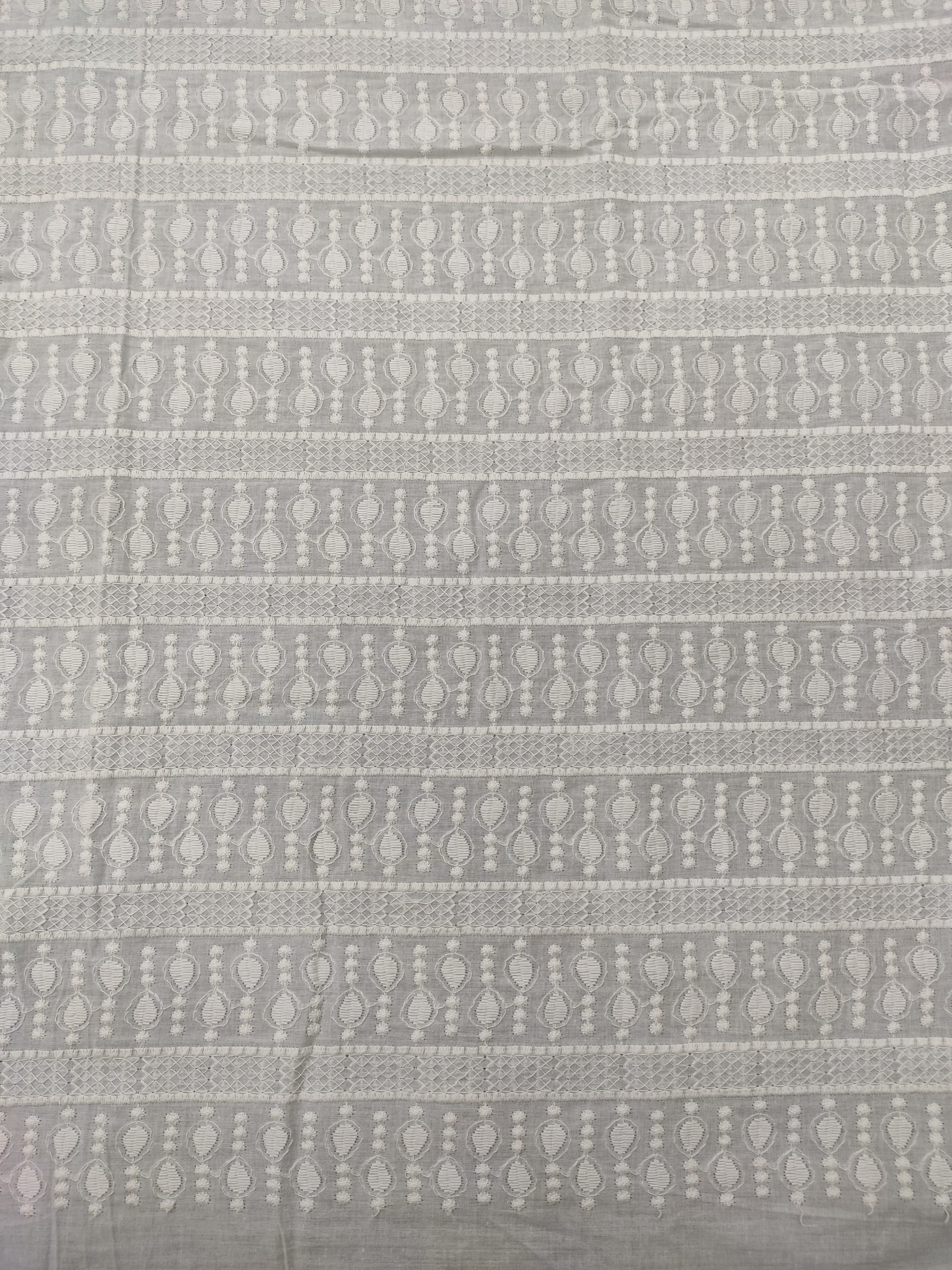 White color Cotton Cambric Embroidery Dyeable fabric for Men's Kurta - Image 4