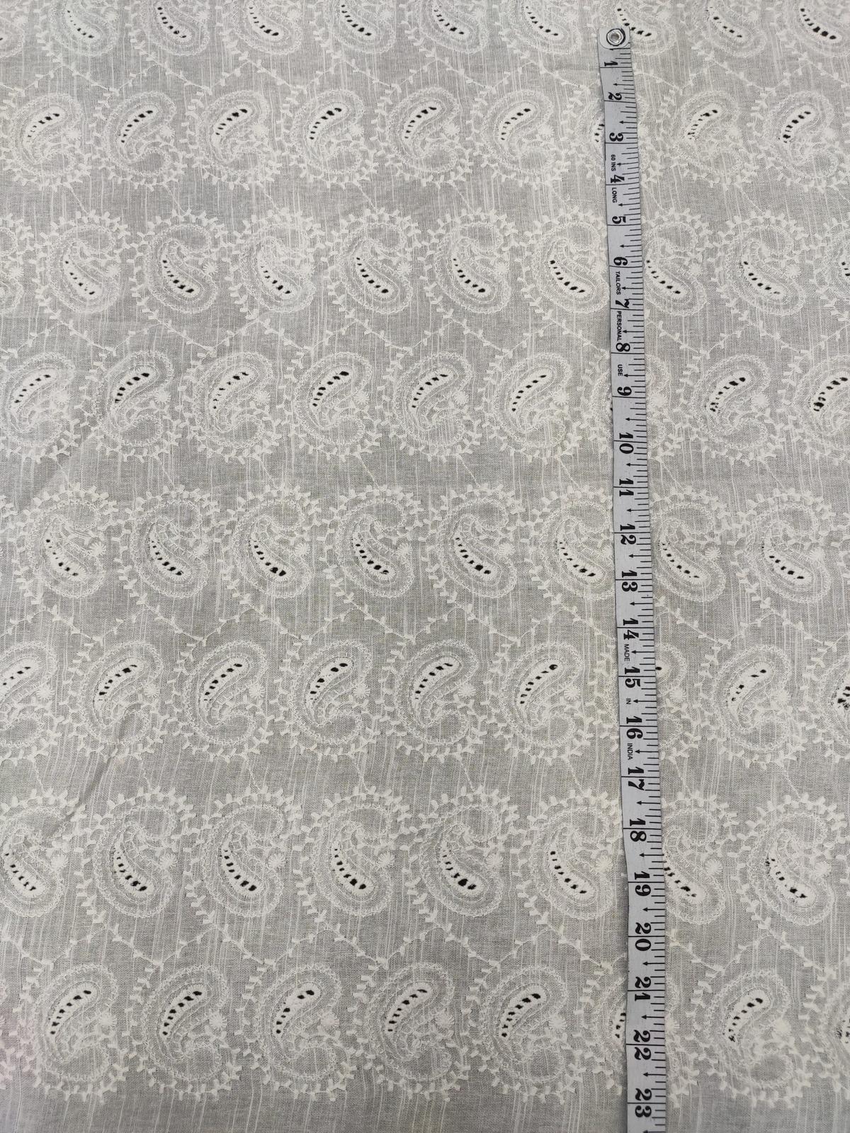 White color Rfd Cotton Hakoba Fabric for Men's Kurta