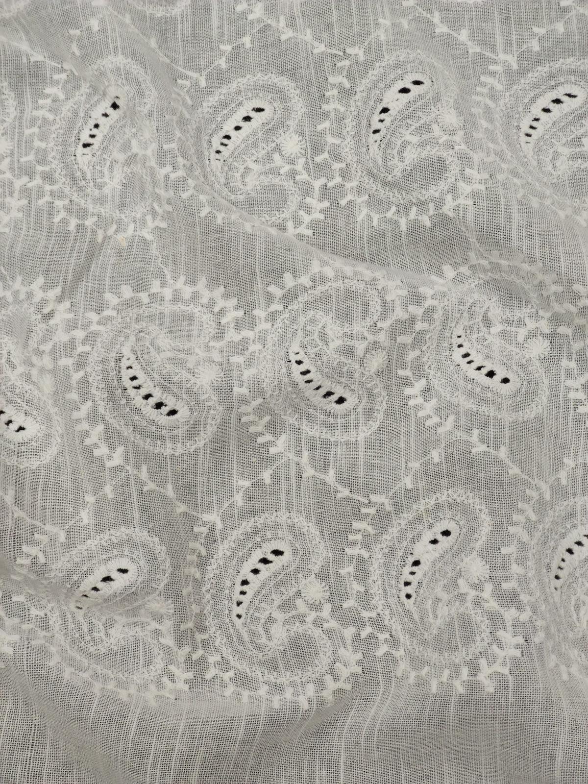 White color Rfd Cotton Hakoba Fabric for Men's Kurta