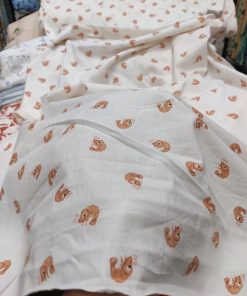 White base color Kids print on Cotton Poplin Fabric For Women's Kurta