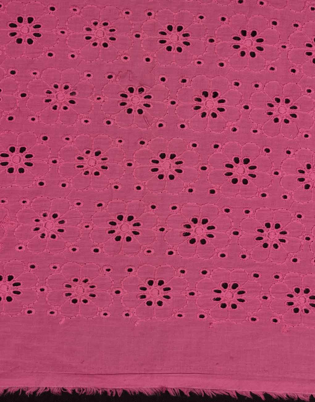 Pink Color Cotton Hakoba Embroidery Fabric For Women's Dress - Image 5