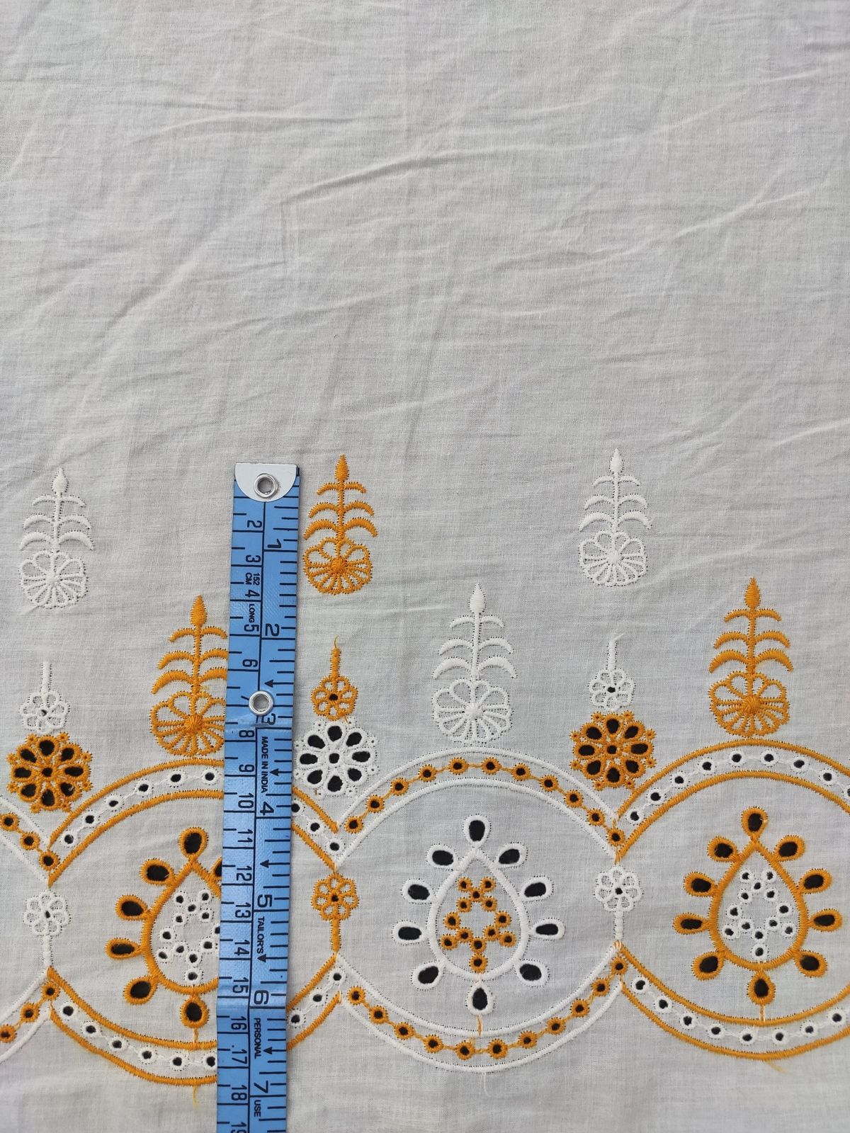 Off White base Color Multicolor Embroidery on Cotton Hakoba Fabric For Women's Kurta