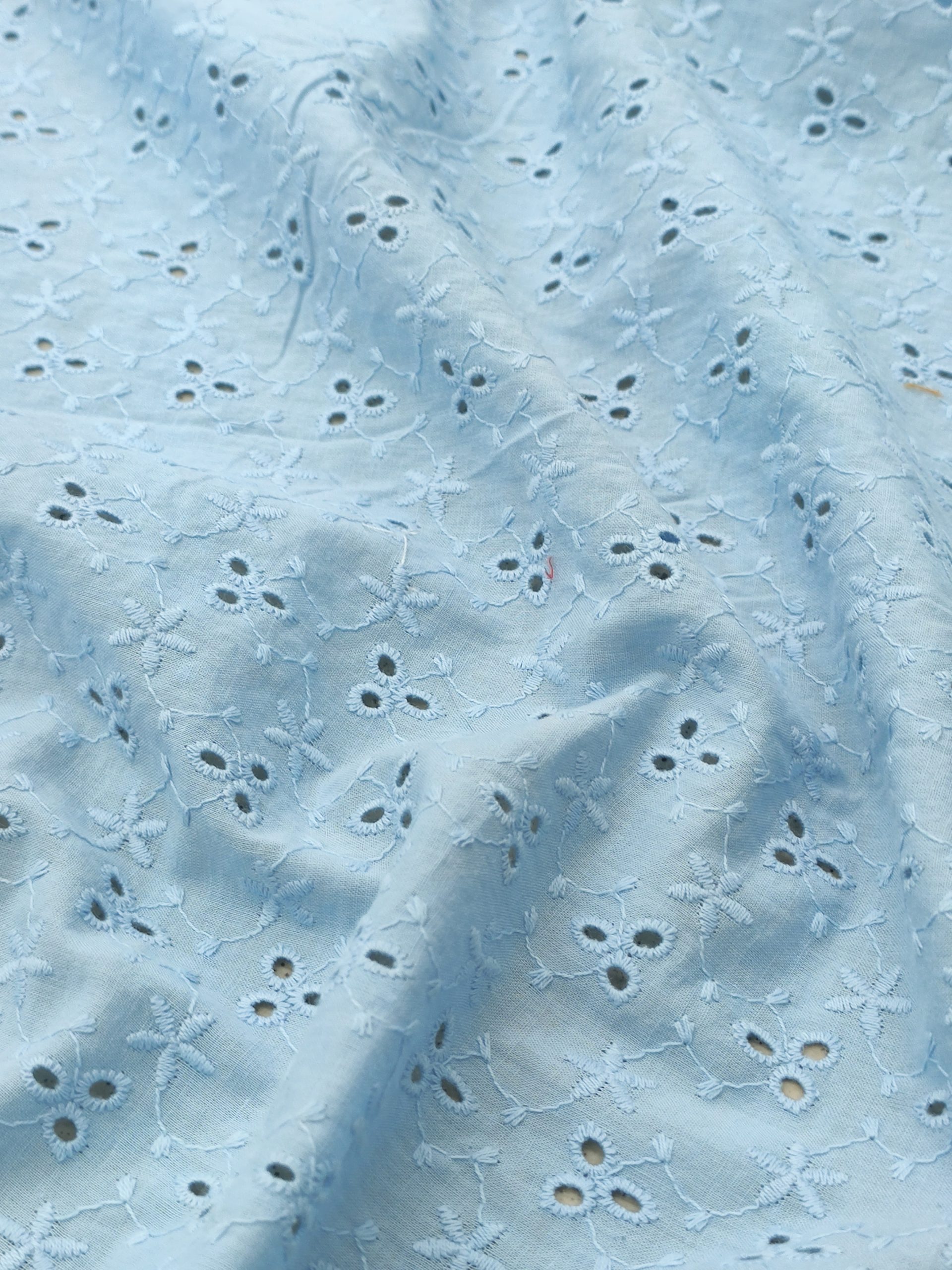 Blue Color Cotton Hakoba Embroidery Fabric For Women's Kurta - Image 5