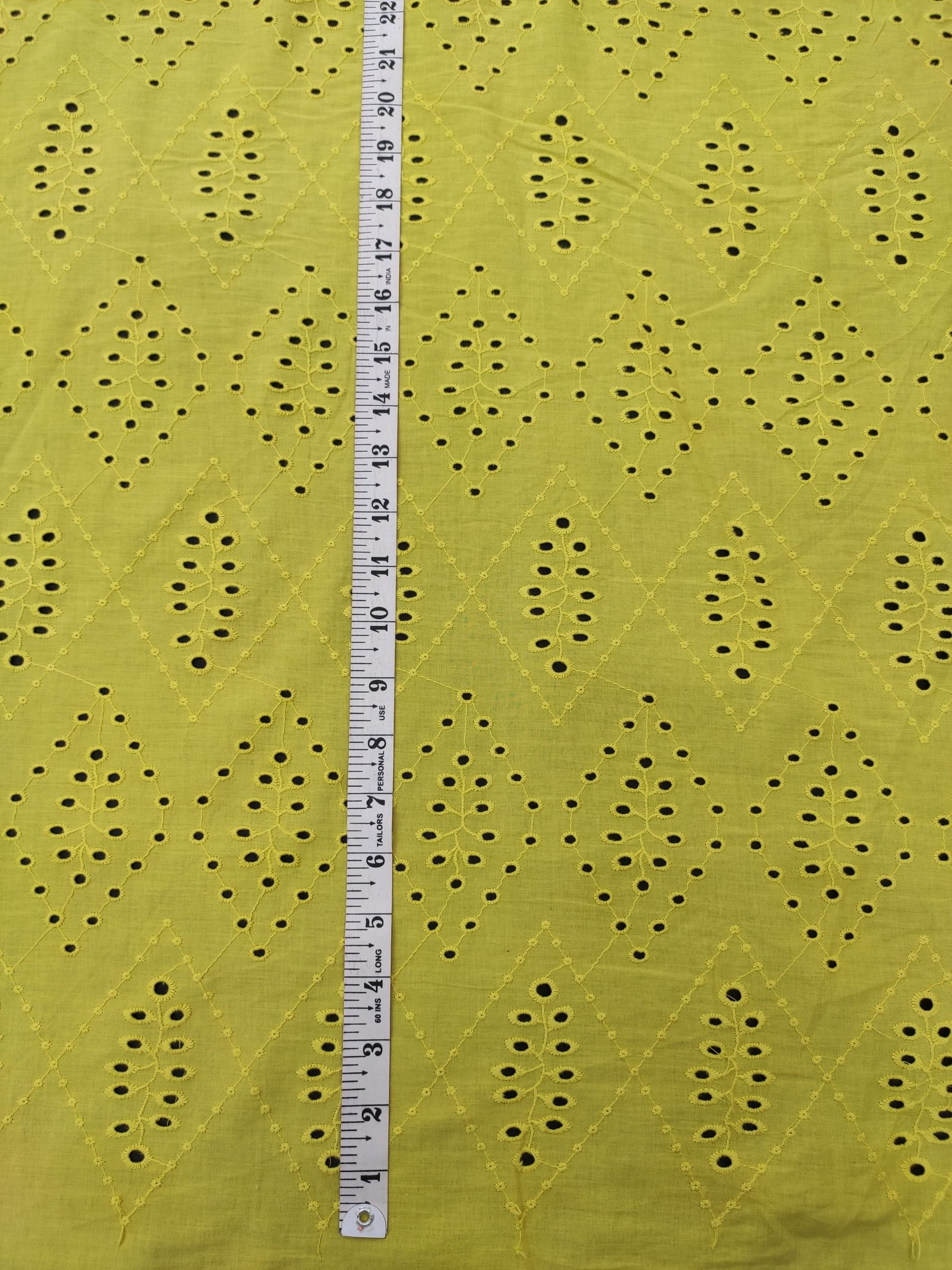 Mustard Color Cotton Hakoba Embroidery Fabric For Women's Kurta - Image 3