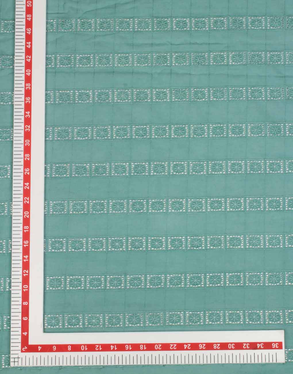 All Over Embroidered Sky Blue Cotton Hakoba Fabric – Perfect for Kurtis & Ethnic Wear - Image 3