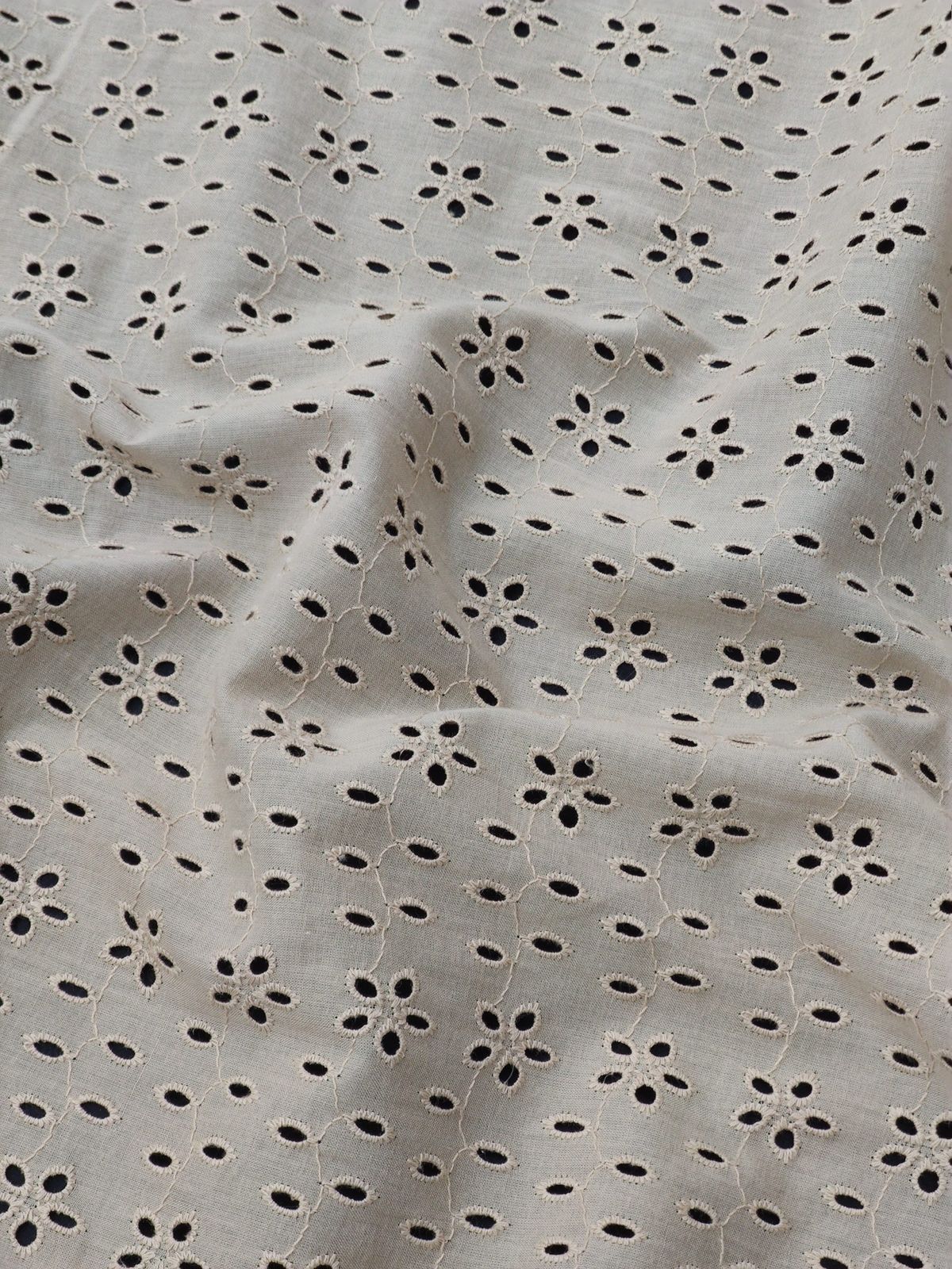 Beige Color Cotton Hakoba Embroidery Fabric For Women's Kurta