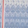 White Base Color Blue Cotton Hakoba Embroidery Fabric For Women's Top