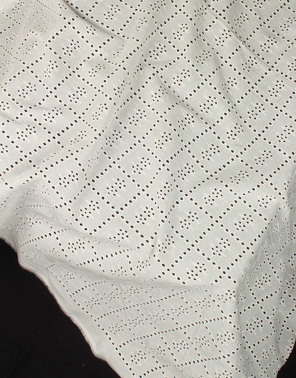 RFD Cotton Hakoba Fabric – All Over Box Design | Ready for Dyeing - Image 2