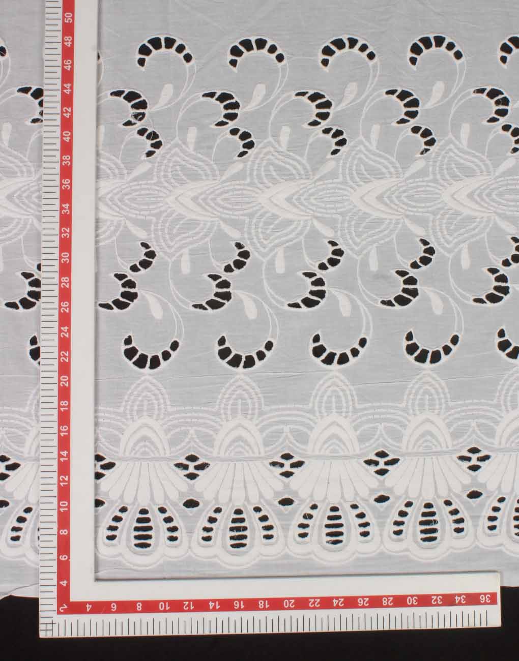 Off-White Cotton Hakoba – Embroidered Border Design - Image 3