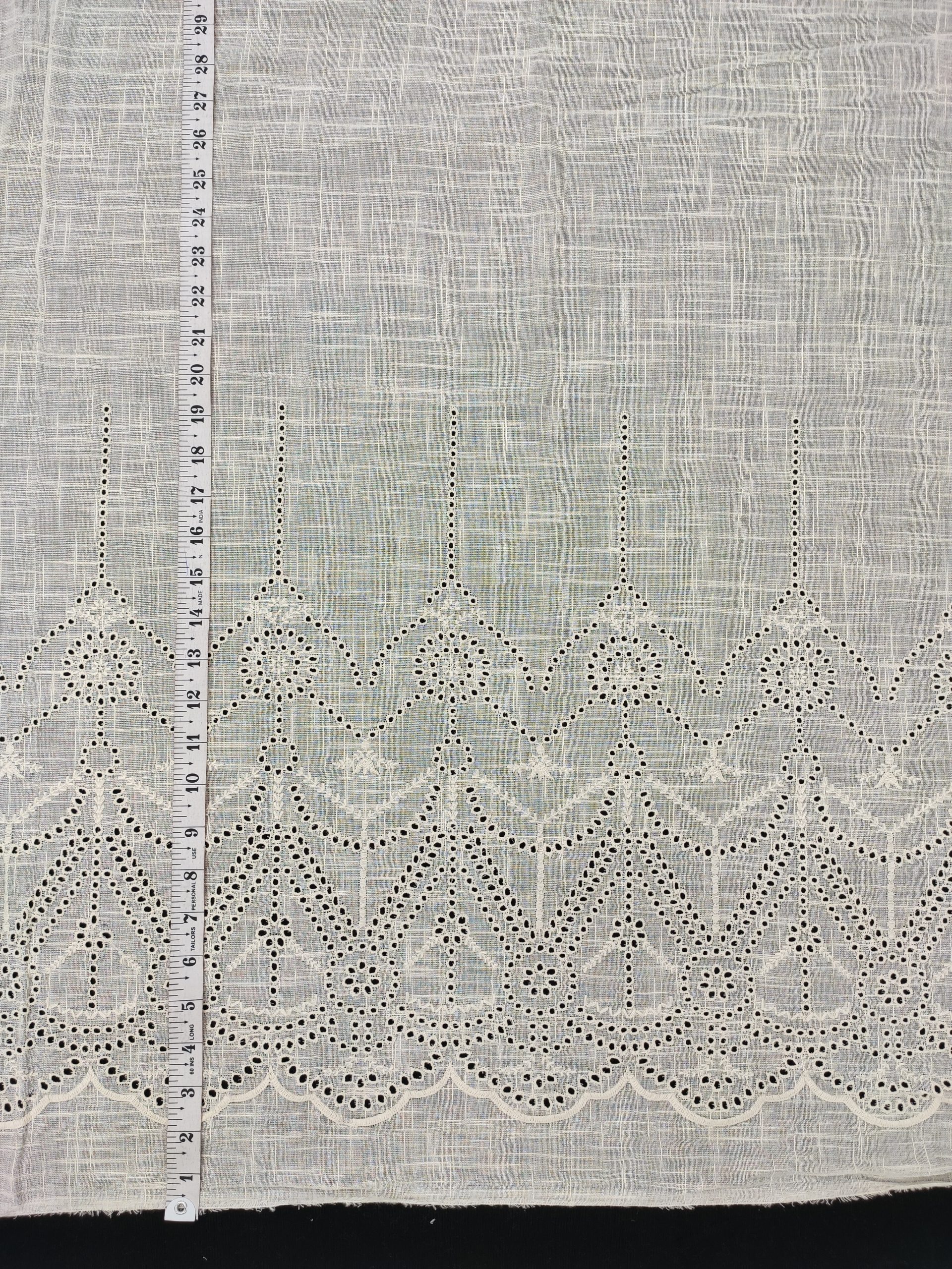 Off-White Gauze Slub Cotton – Hakoba Border Design - Image 3