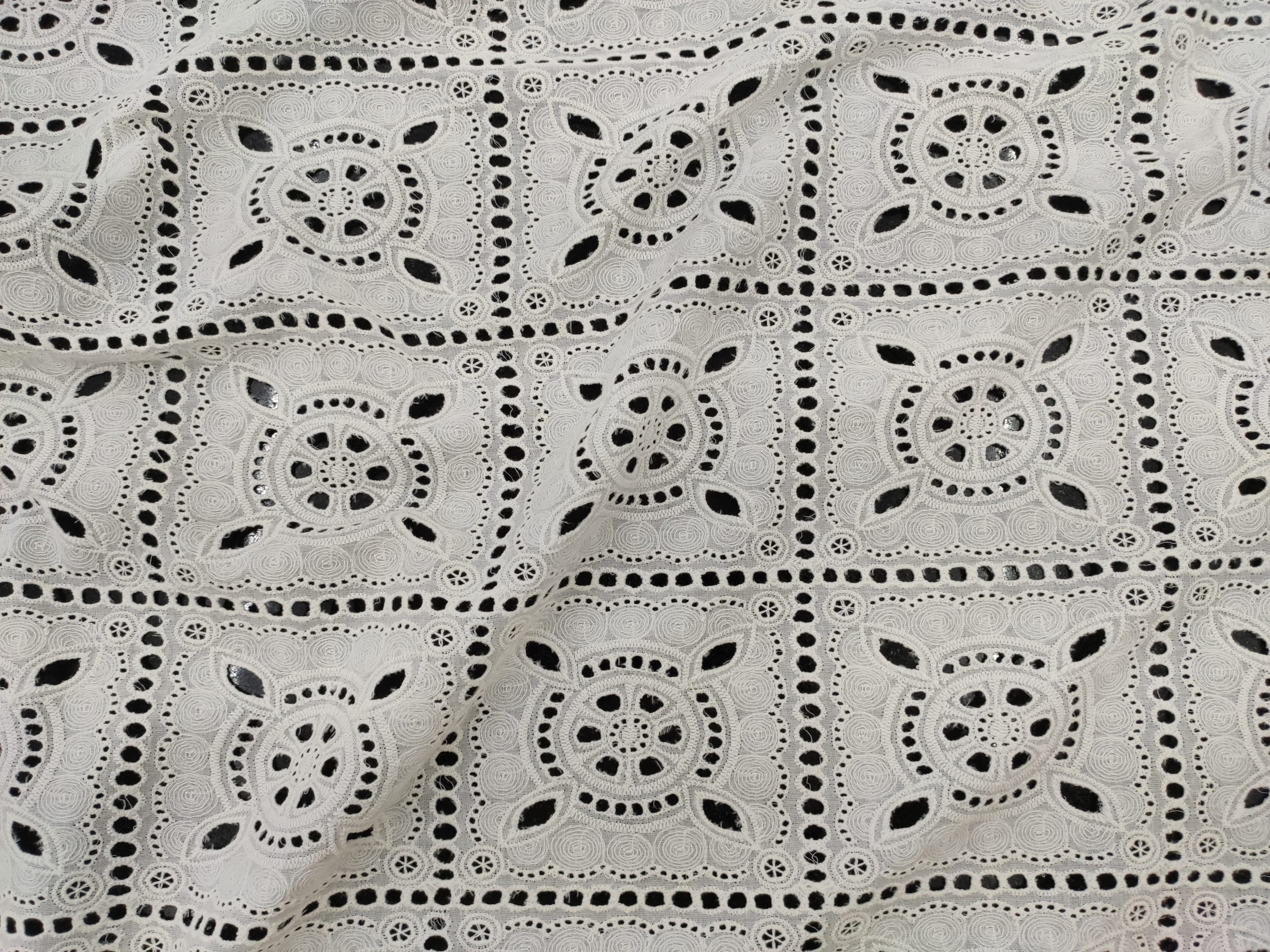 RFD Cotton Cambric Embroidery Fabric – Heavy Traditional All Over Design - Image 2
