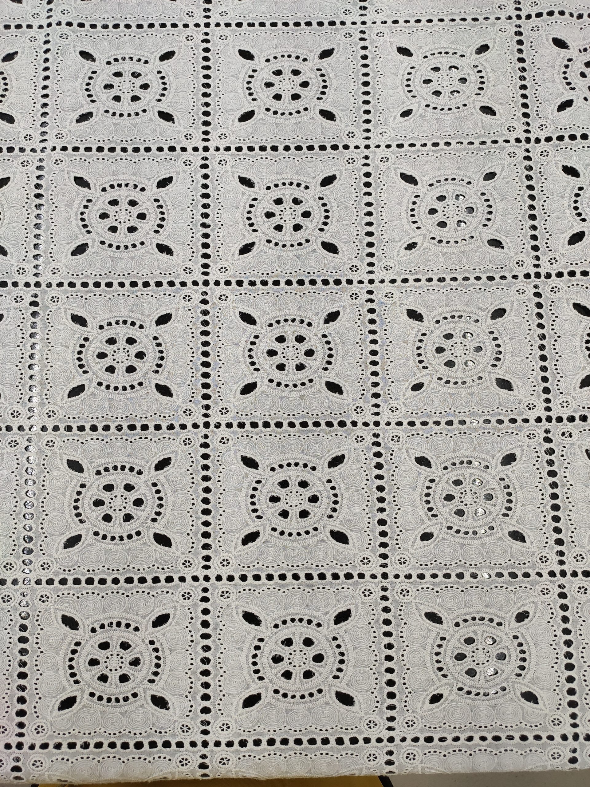 RFD Cotton Cambric Embroidery Fabric – Heavy Traditional All Over Design - Image 3