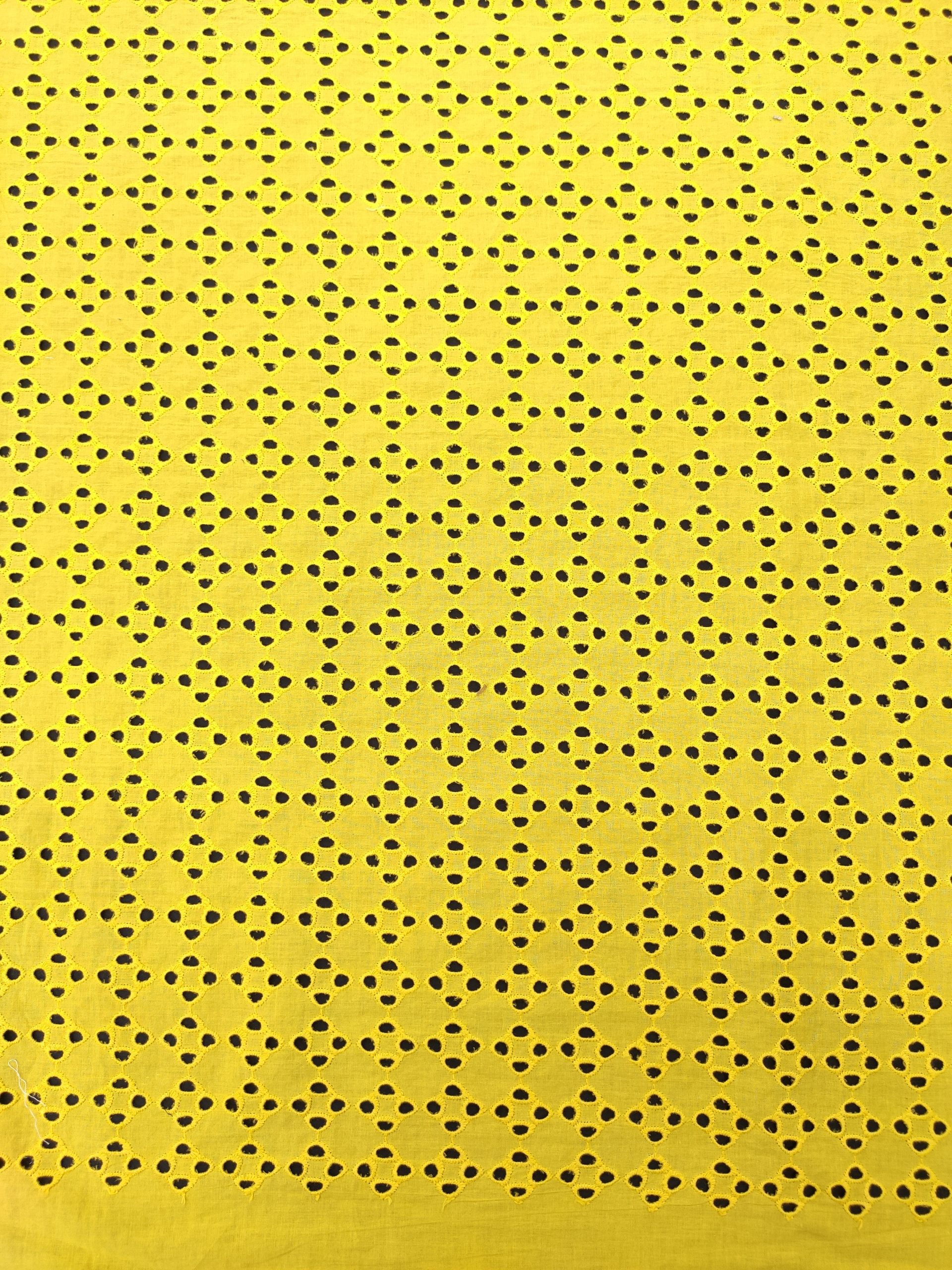 Yellow Cotton Hakoba Fabric – All Over Embroidery Design - Image 4