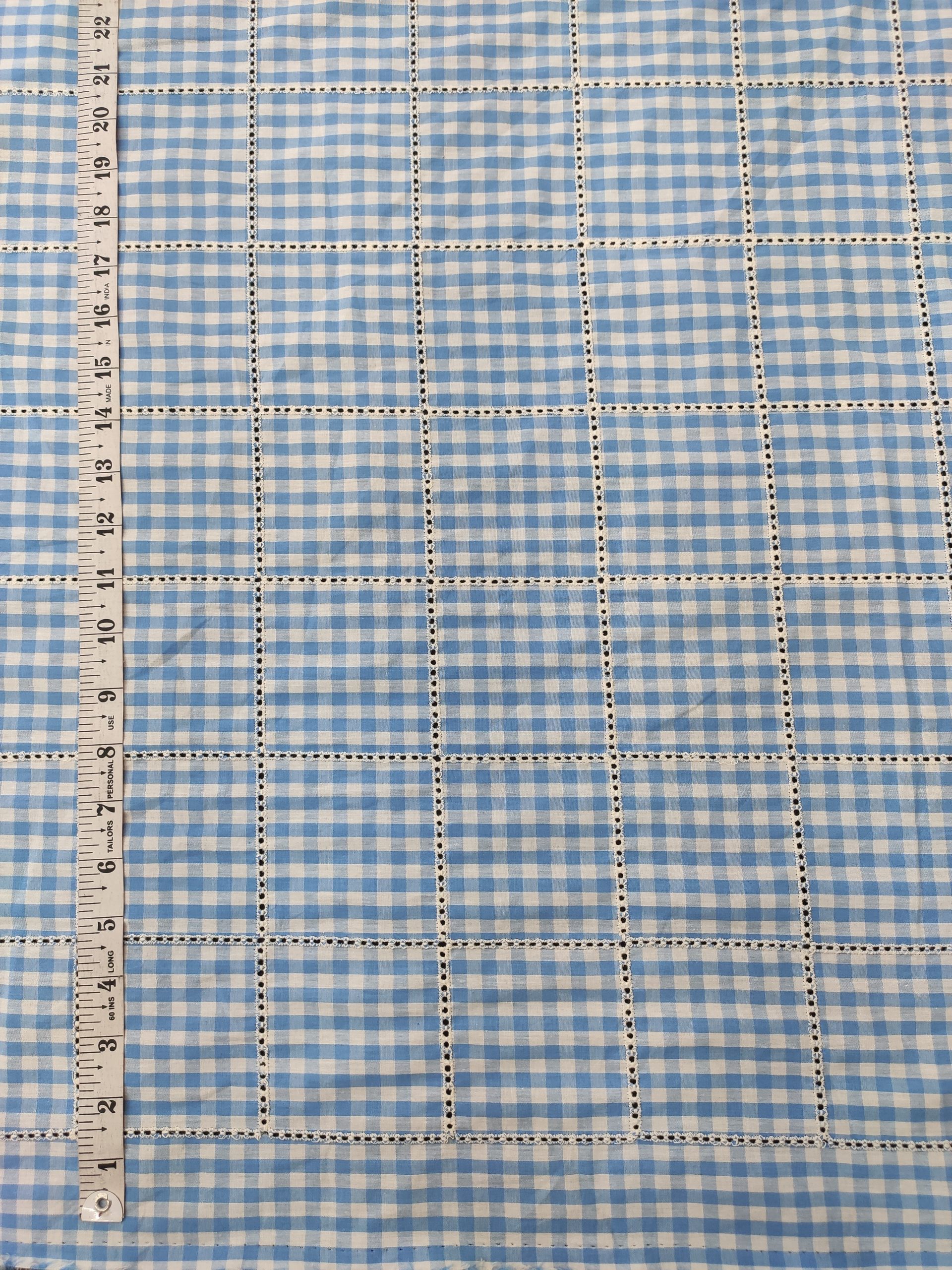 cotton check embroidery