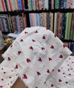 cotton textured print fabric