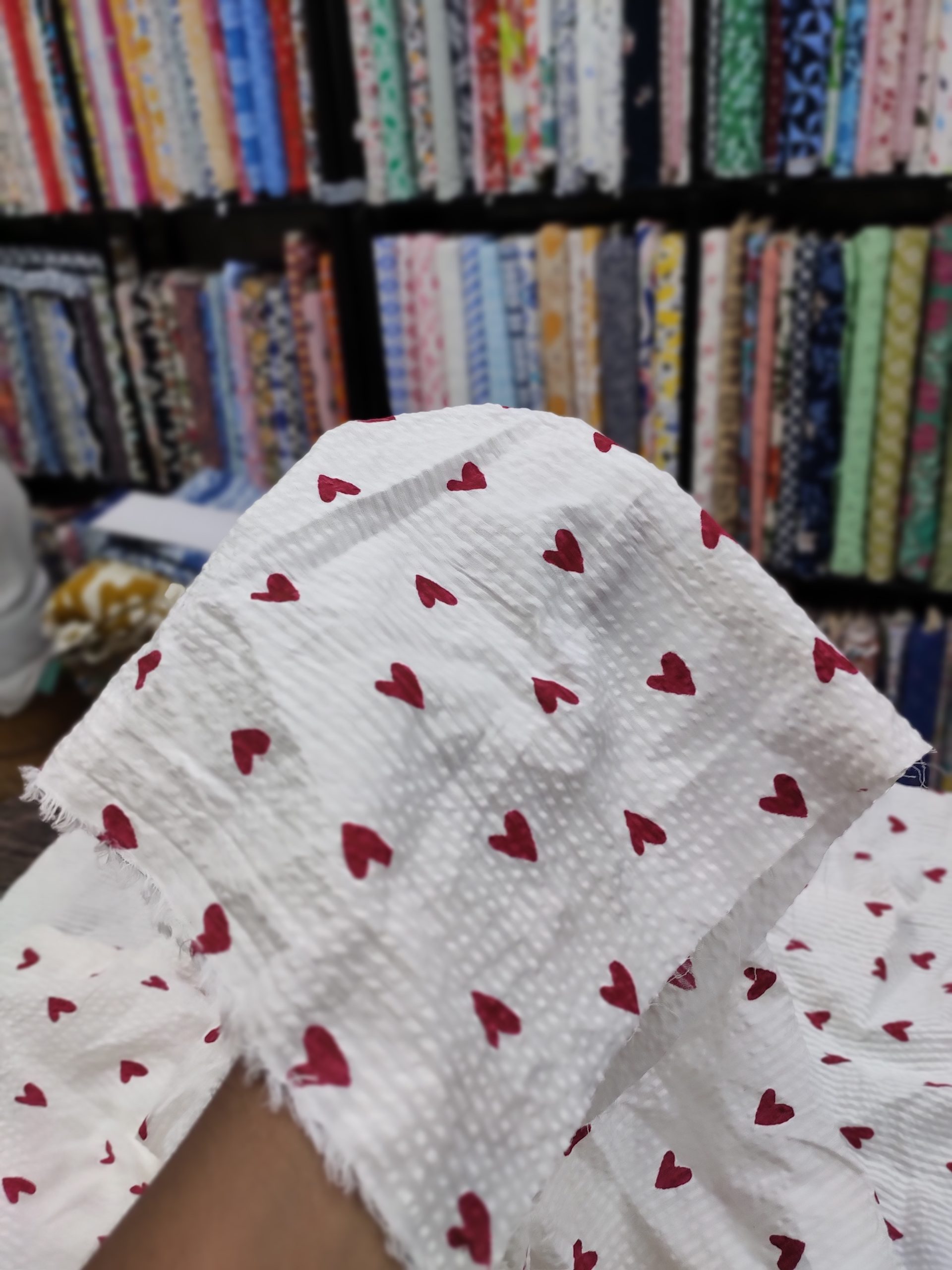 cotton textured print fabric