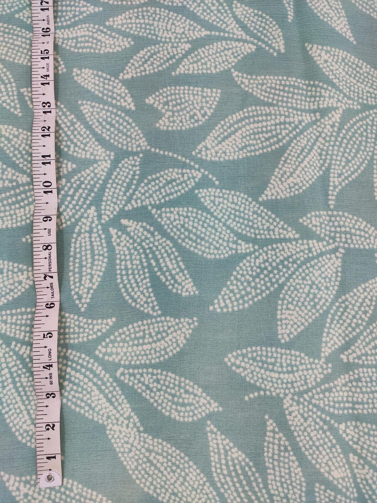 Turk Green Rayon Crepe Fabric – All Over Print
