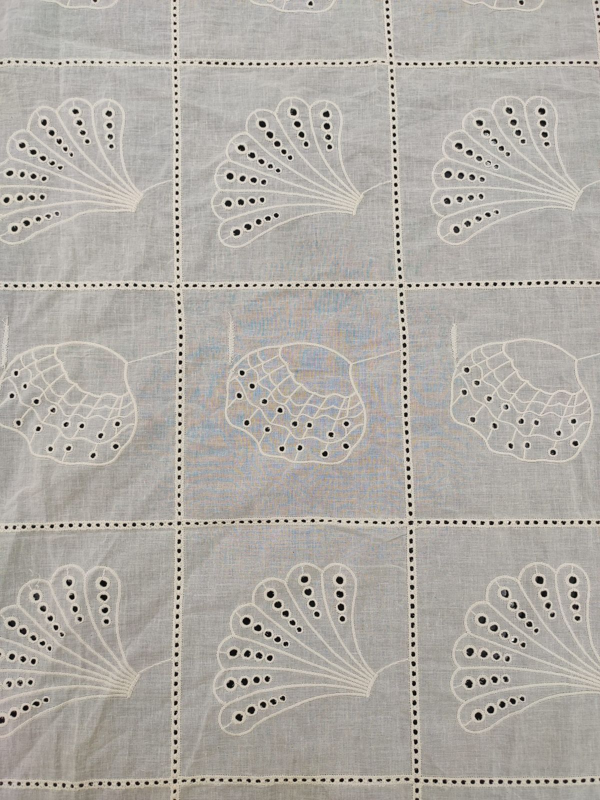 Grey Cotton Cambric Embroidery Fabric