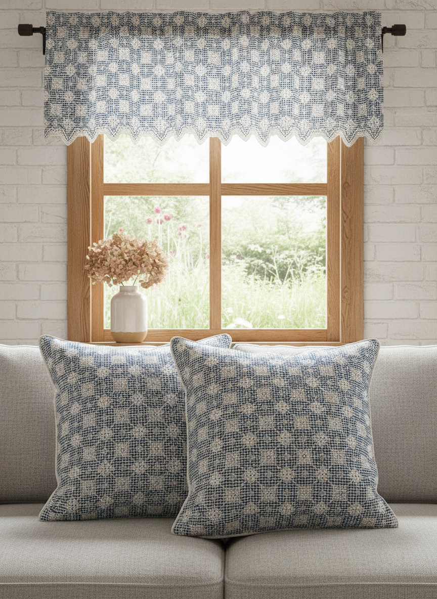 Navy Yarn Dyed Cotton Fabric with Checks & Embroidery | Charu Creation - Image 5