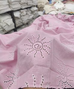 Lavender Cotton Cambric with Sun Eyelet Embroidery | Charu Creation