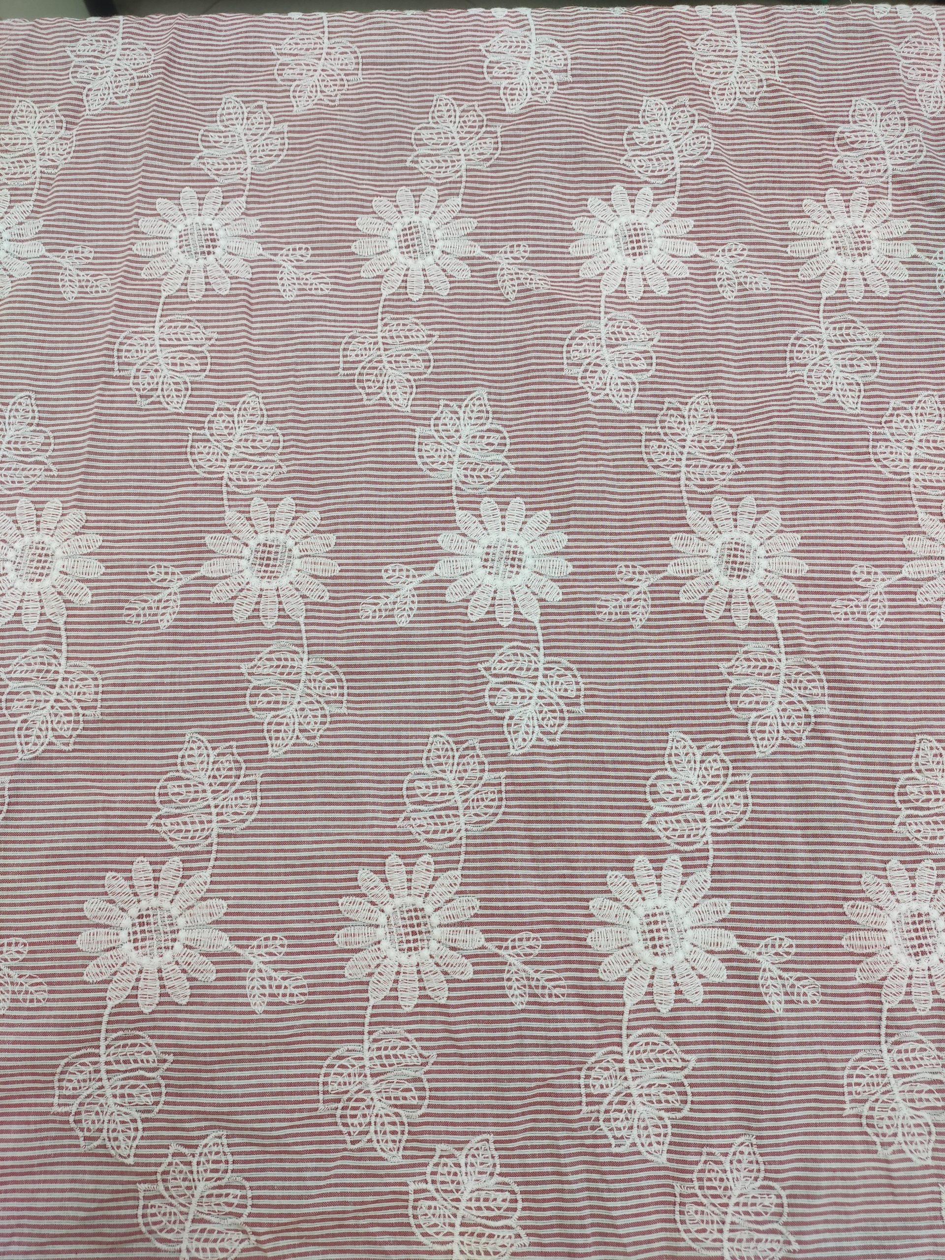 Red Yarn Dyed Cotton with Floral Embroidery | Charu Creation - Image 4