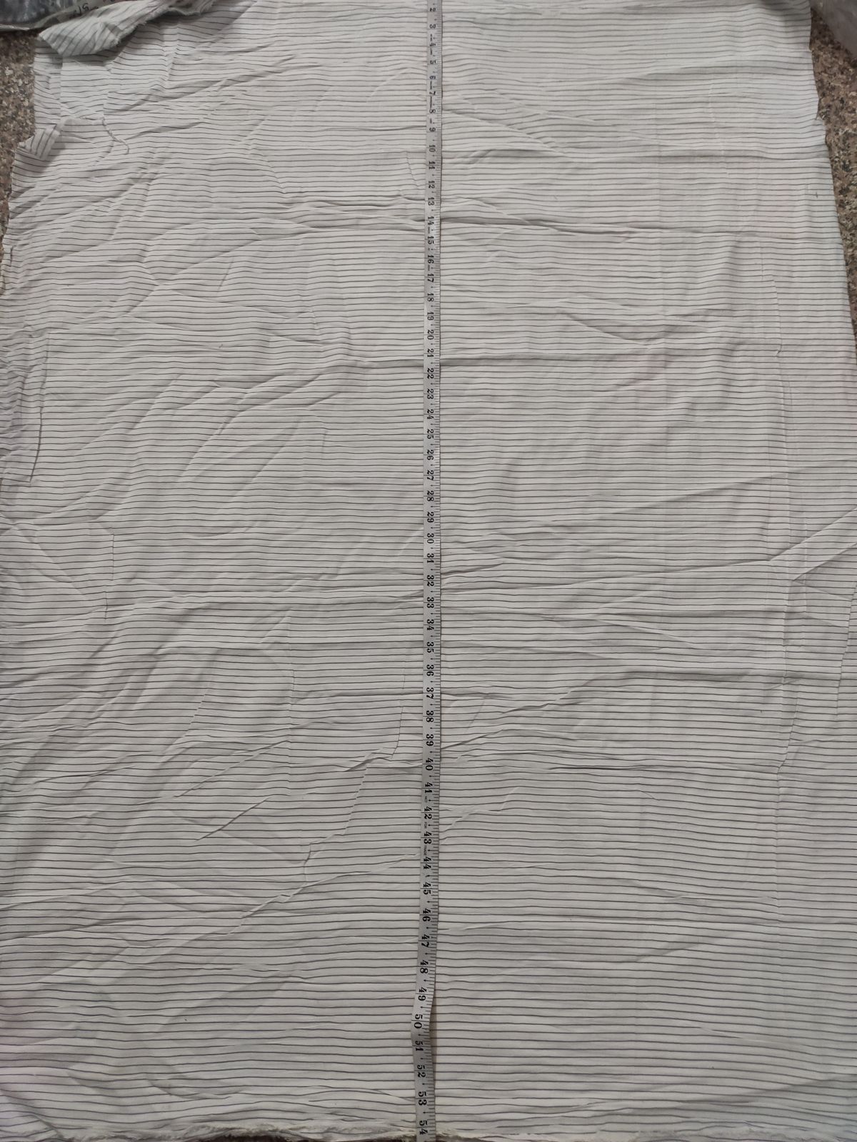 Off White Striped Printed Rayon Crepe Fabric | Charu Creation - Image 2