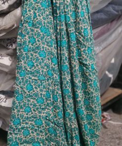Beige Floral & Damask Print Rayon Crepe Fabric | Charu Creation