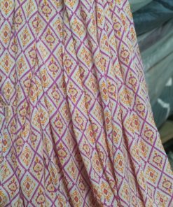 Ethnic Diamond Print Rayon Crepe Fabric | Charu Creation