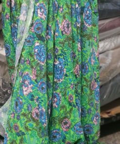 Green Floral Printed Rayon Crepe Fabric | Charu Creation