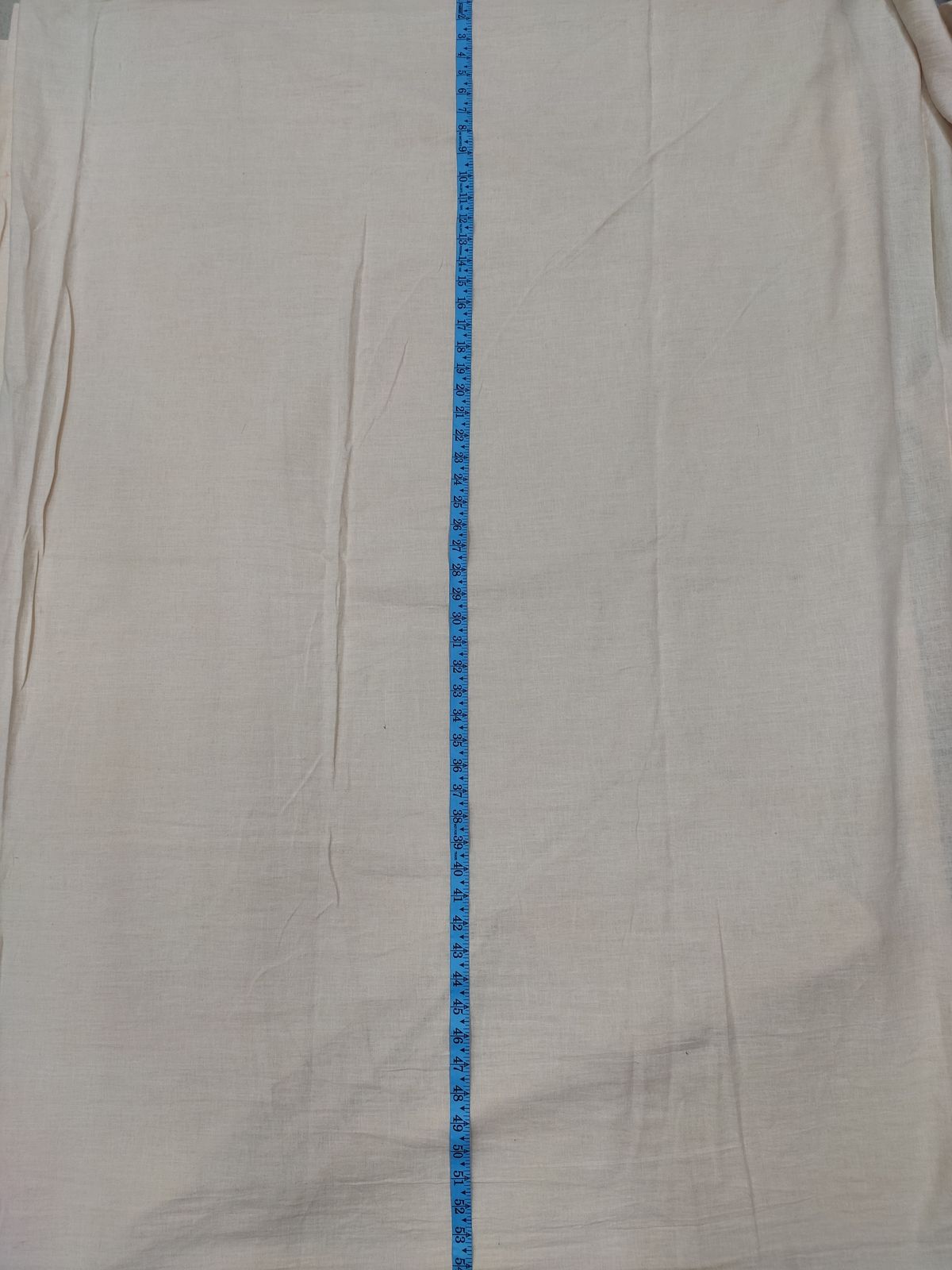 Solid Beige Breathable Cotton Linen Fabric | Charu Creation - Image 4