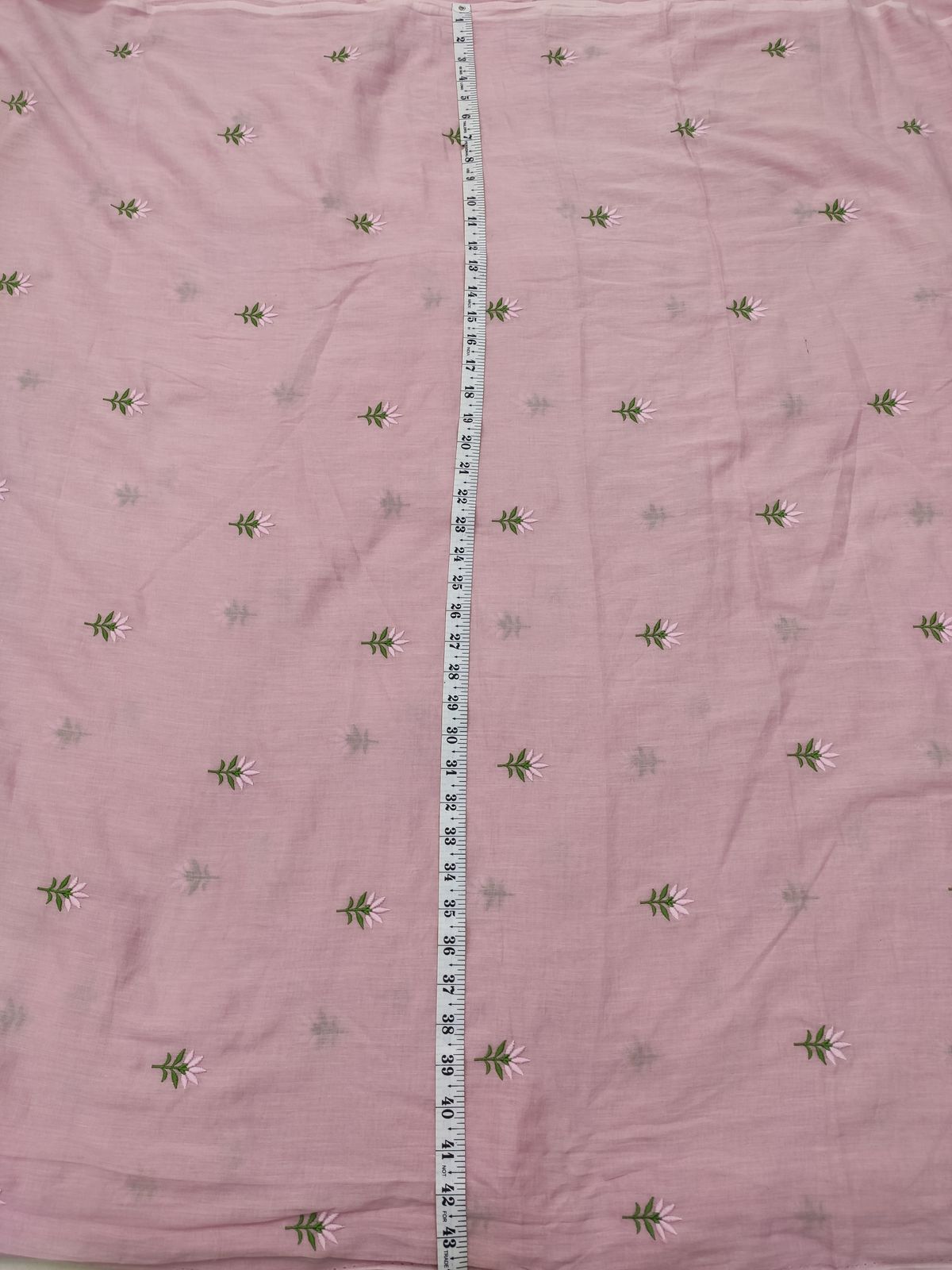 Lilac Cotton Voile Fabric with Floral Buti Embroidery | Charu Creation - Image 3
