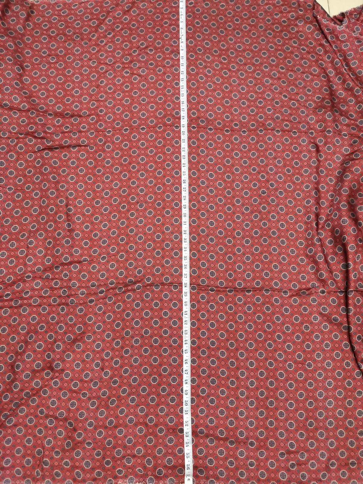 Red Viscose Modal with Geometric Digital Print | Charu Creation - Image 4