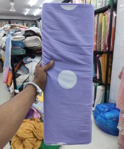Lavender Polka Dot Printed Cotton Cambric Fabric | Charu Creation