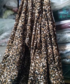Tan Leopard Print Rayon Crepe Fabric for Dresses | Charu Creation