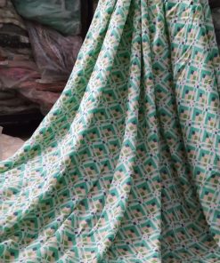 Geometric Diamond Print Rayon Crepe Fabric | Charu Creation