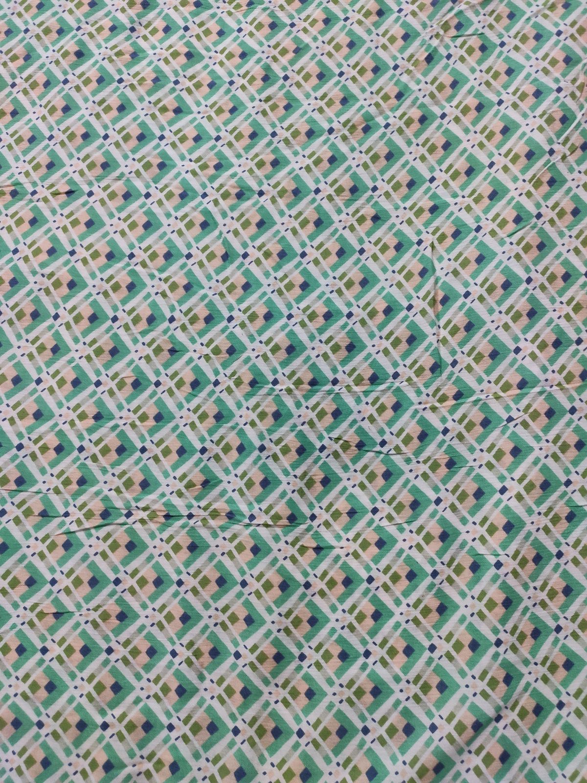 Geometric Diamond Print Rayon Crepe Fabric | Charu Creation - Image 2