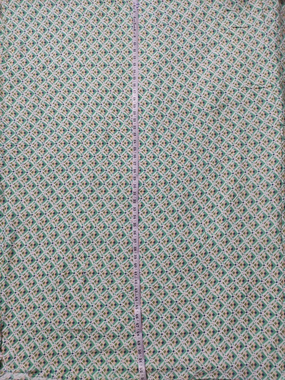 Geometric Diamond Print Rayon Crepe Fabric | Charu Creation - Image 3