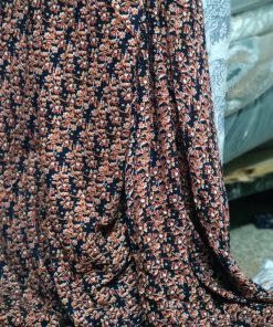 Black Rayon Crepe Fabric with Elephant Border Print | Charu Creation