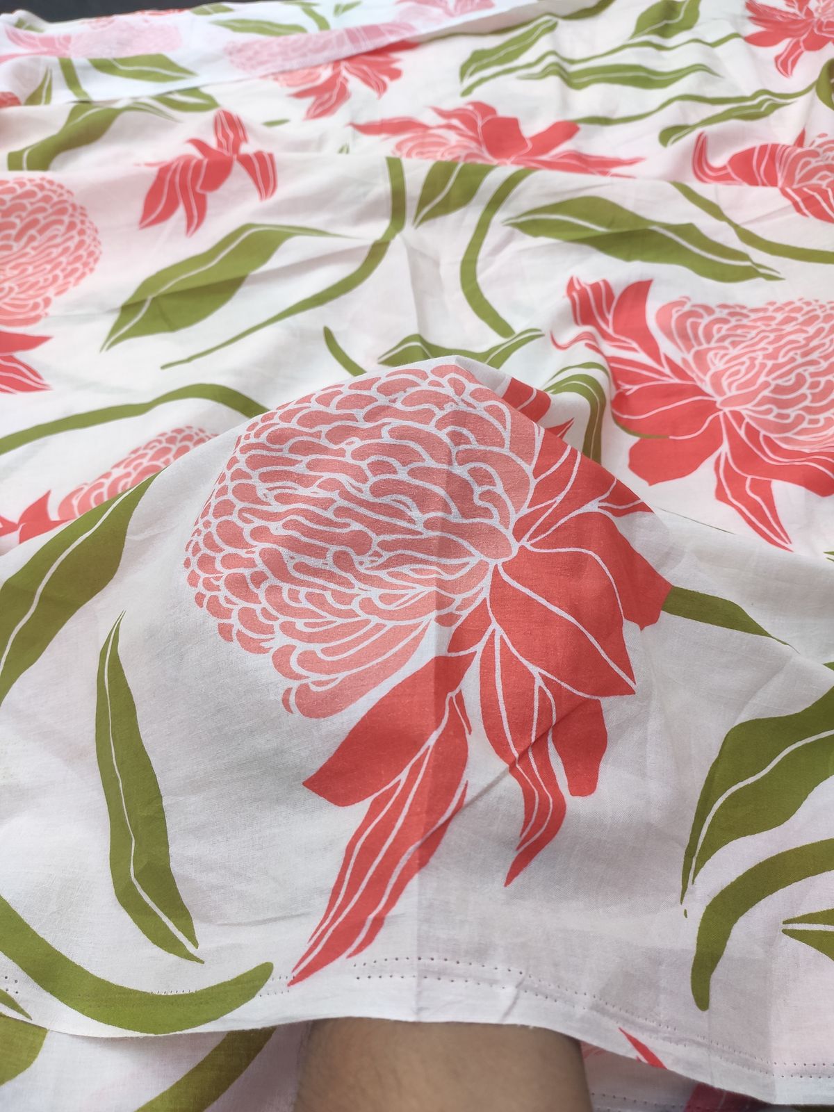 Large Floral Print Cotton Cambric Fabric | Charu Creation