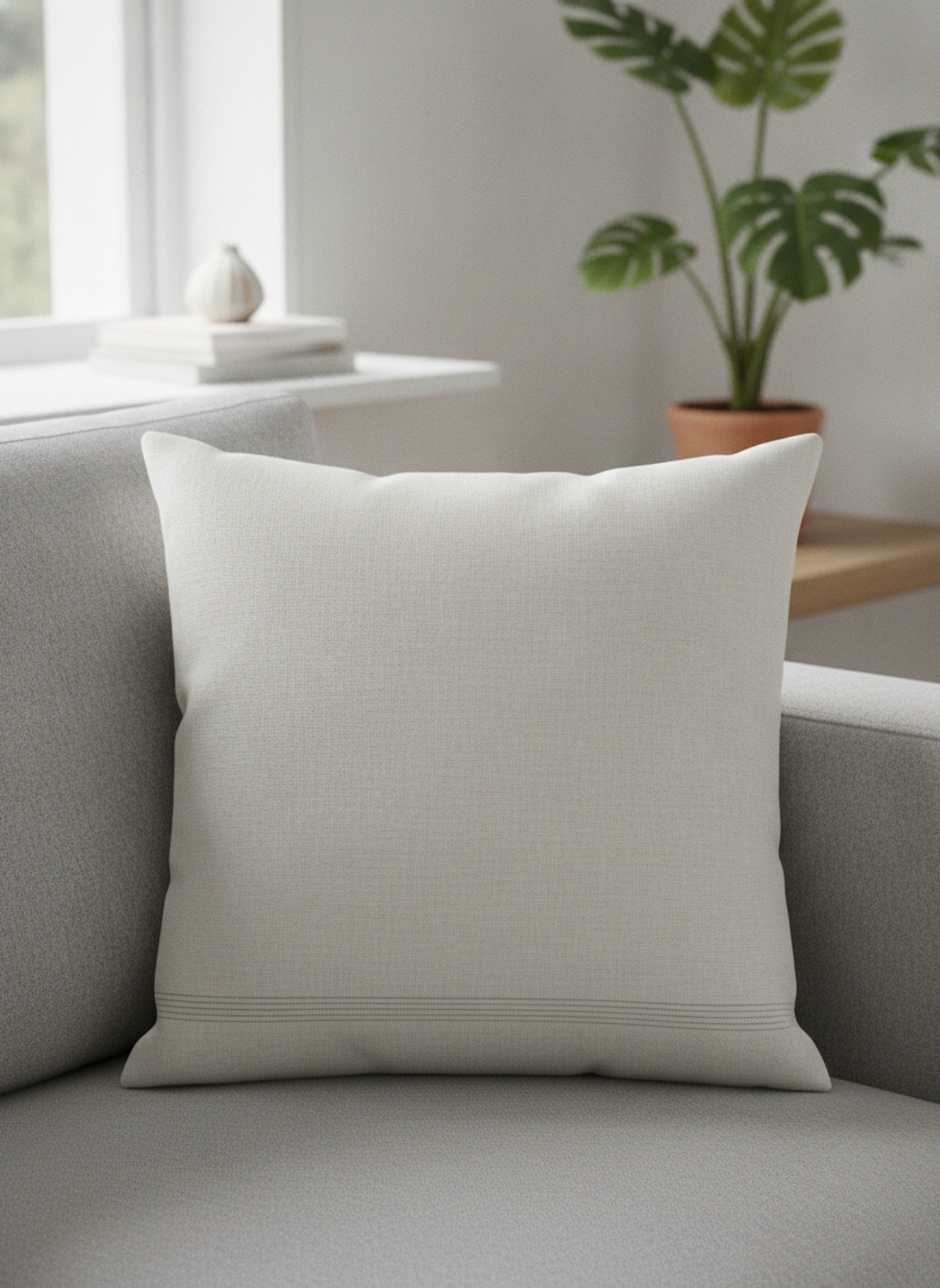 Off White Solid Plain Cotton Linen Fabric | Charu Creation - Image 5